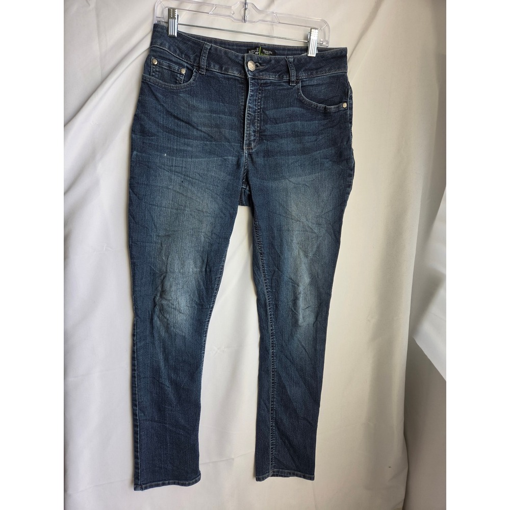Riders by Lee Curvy Fit Jeans Womens Blue Dark Wash Skinny Mid Rise
